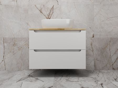 Тумба подвесная "Бали 80" 2 ящика со столешницей БЕЛЫЙ СОФТ, артикул ЛС-00002339