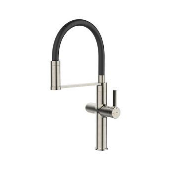 Смеситель для кухни с каналом для фильтрованной воды и гибким изливом IDDIS Ikon сатин (IKNBNFFi05)