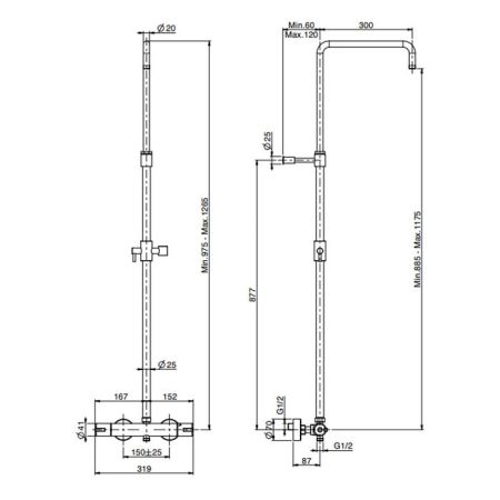 FIMA|Carlo Frattini Wellness Смеситель для душа внешнего монтажа, с душевой стойкой, цвет хром, артикул F3155SCR