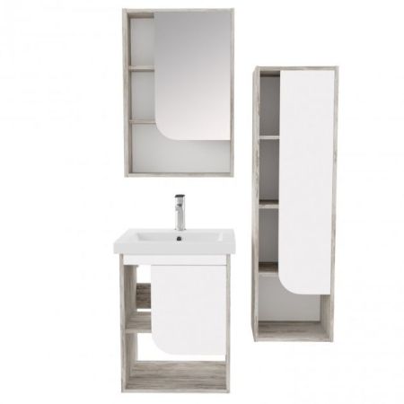 Тумба под раковину Runo Сити 50 4620750028763 подвесная Скандинавский Дуб Белая