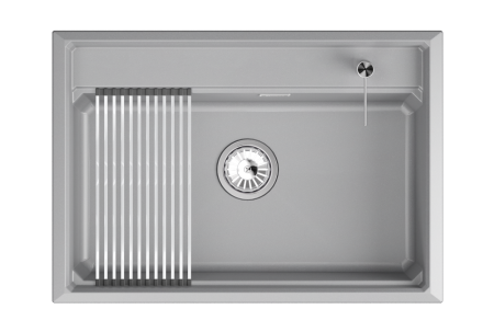 Кухонная мойка GRANULA кварц (7301i, АЛЮМИНИУМ), артикул 7301i, АЛЮМИНИУМ