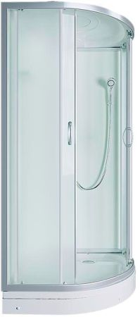 Душевая кабина Erlit Comfort ER4510P 100x100 с гидромассажем. задняя стенка Белая стекло матовое, артикул ER4510P-C3