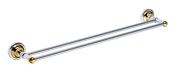 Полотенцедержатель Retro двойной  665x65x120мм, золото/хром