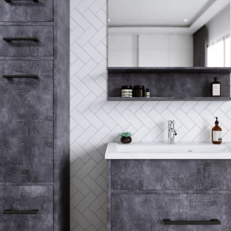 Зеркало Бриклаер ЧИЛИ 80 см, цемент, артикул 4627125415173