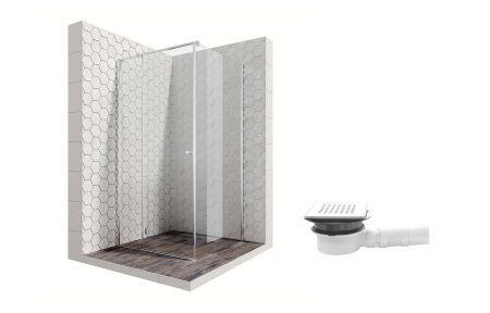 Душевой уголок Ambassador Diamond 12011103L-MA1, квадратный, точечный трап, 100х100, артикул 12011103L-MA1