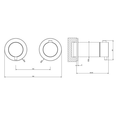 GESSI 316 Внешняя часть термост. смесителя на 3 потребителя, Black XL, артикул 54236#299