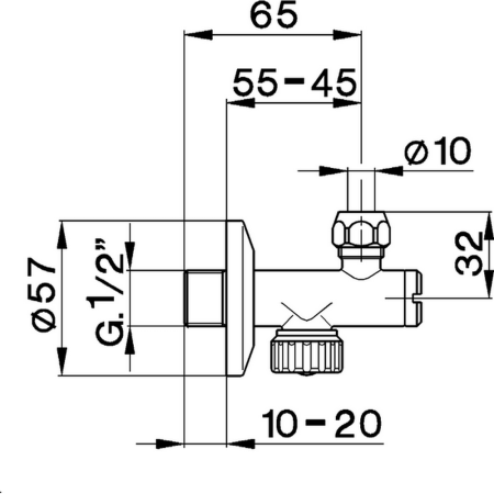 CISAL Угловой вентиль 1/2", цвет золото, артикул ZA00282024