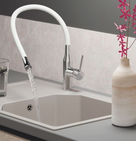 Смеситель для кухни, OMOIKIRI, Yatomi, тип открывания воды-однорычажный, тип регулирования воды-керамический картридж, монтаж-на раковину/столешницу, отверстия для монтажа-1, высота, мм-475, вынос излива, мм-285, тип излива-поворотный, подвижный шланг, ти