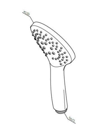 F0290064 Gem ручн.душ, 1 ф-ция, 110 мм, хром, шт