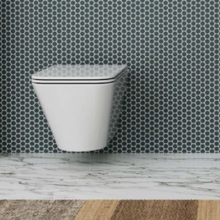 AZZURRA BUILD  Унитаз подвесной 55х36х32 см ,с креплением, цвет белый, артикул BUVKSPE00000BI