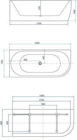 Акриловая ванна Aquanet Family Elegant A 180x80 3805-N-MW-MB, артикул 3805-N-MW-MB