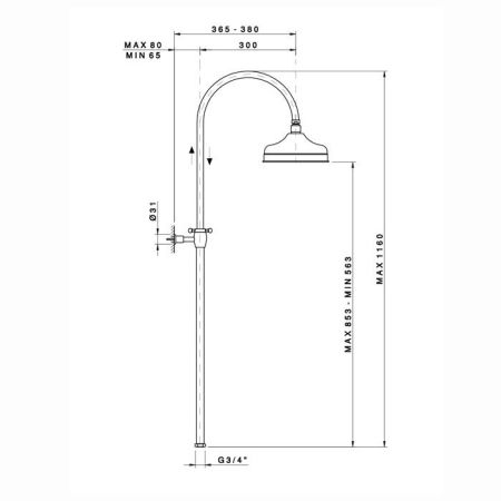 Nicolazzi Doccia Душевая стойка с верхним душем Ø 30см, цвет: хром, артикул 5712CR30