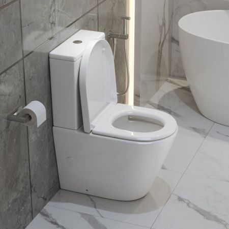 Унитаз-компакт безободковый со смывом TORNADO BelBagno FLAY-TOR