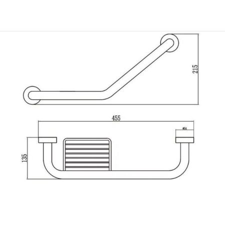 Поручень с мыльницей для ванной D-Lin D292710-3, хром