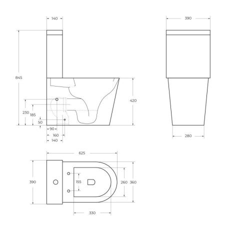 Унитаз-компакт безободковый со смывом TORNADO BelBagno FLAY-TOR
