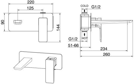 Смеситель для раковины Allen Brau Infinity 5.21003-31 (с внутренней частью) черный матовый, артикул 5.21003-31