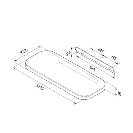 A8F37622 Func Полка для душа прямая, черный, артикул A8F37622