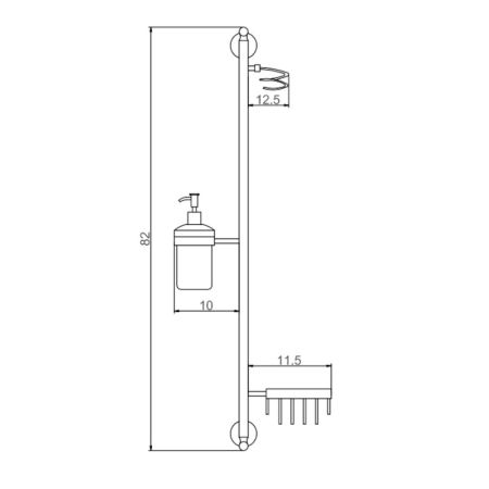 Настенная стойка Savol S-00C06, хром, артикул S-00C06