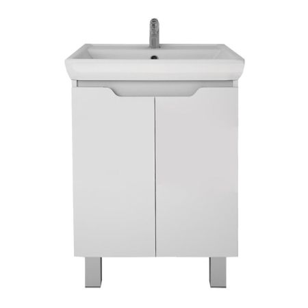 Тумба с раковиной подвесная Dreja Q Plus (D) 55 см, белый, артикул 99-1008-com