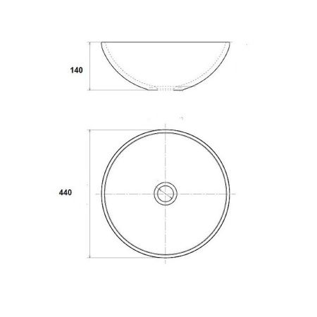 Раковина-чаша Bronze de Luxe 44 2421 Белый глянец