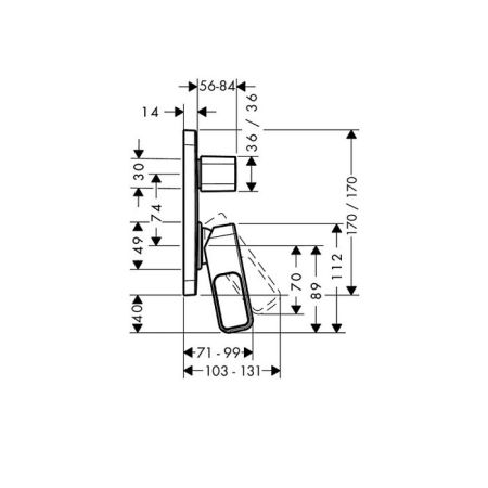 AX Urquiola Смеситель для ванны , цвет сталь, артикул 11425800