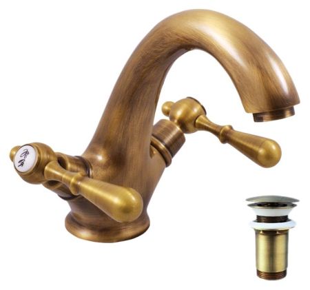 Смеситель для раковины Rav Slezak Morava retro MK429.5SM бронзовый, артикул MK429.5SM