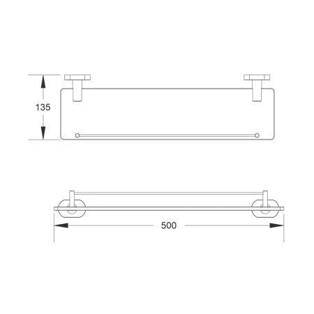 Полка стеклянная Shevanik SG5119T, оружейная сталь, артикул SG5119T