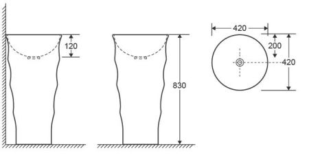 Раковина ALESSIA напольная Cerutti SPA 420x420x830