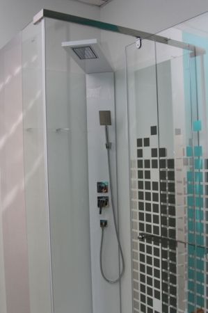 Душевая кабина Cerutti SPA Mimi 90х90 профиль Хром стекло с рисунком, артикул 6882