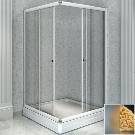 Душевой уголок Radomir 90x90 1-09-1-0-0-1181 профиль Белый стекло матовое, артикул 1-09-1-0-0-1181