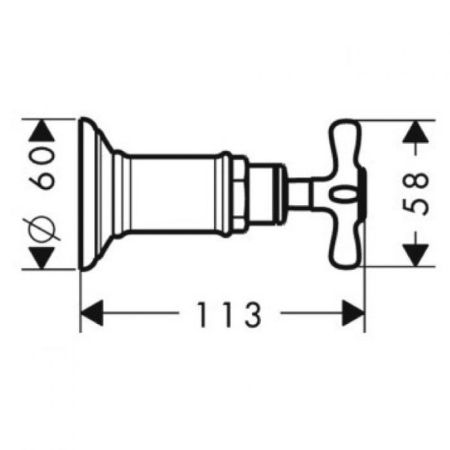 AX Montreux Встраиваемый запорный вентиль, ½’ или ¾ (внешняя часть), цвет: хром, артикул 16871000