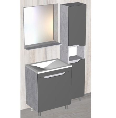 Тумба "Абигель 65", 2 дв., серый / цемент, Milen 65 / км, артикул SP-00001079