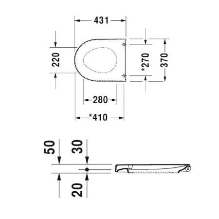 Сиденье для унитаза, Duravit, Starck 3, с крышкой, с плавным опусканием SoftClose, материал шарниров-металл, цвет шарниров-белый, материал сиденья-дюропласт, цвет-белый, артикул 0063890094