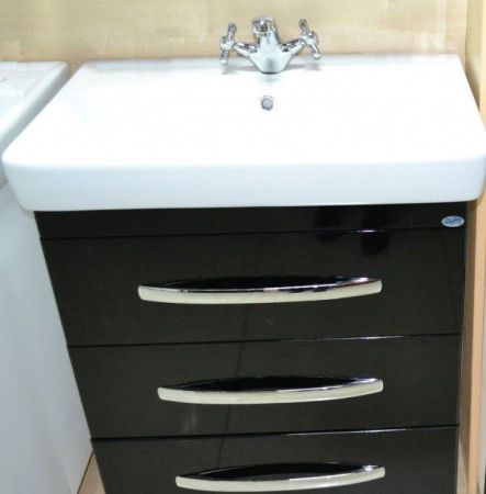 Тумба под раковину Bellezza Рокко 70 4635311660047 Черная Белая, артикул 4635311660047