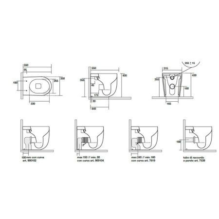 Kerasan Nolita Унитаз безободковый пристенный 55х35 см, с креплениями WB5N, цвет Grigio matt, артикул 531859