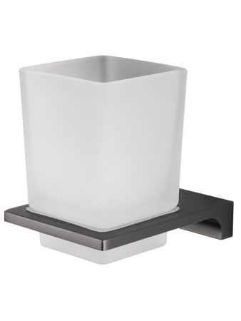 Стакан для зубных щеток с держателем WONZON & WOGHAND ECLIPSE, Темный графит (WW-9121-BGM), артикул WW-9121-BGM