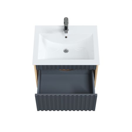 Тумба Onika Дайлер 60 подвесная графит/дуб сонома (ум. Бергамо Нова 60), артикул 106151