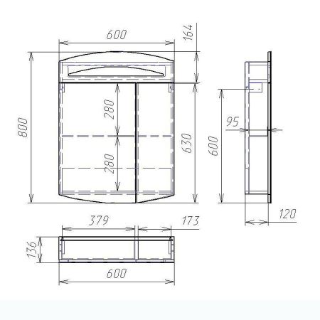 Зеркальный шкаф Sjel 60