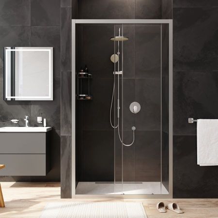 W90G-110-1-195MT Gem Solo Дверь душевая 110х195, стекло прозрачное, профиль матовый хром, артикул W90G-110-1-195MT