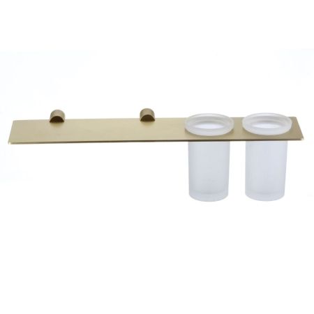 Стакан для ванной комнаты двойной Savol S-002168C, матовое золото, артикул S-002168C