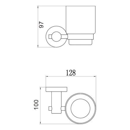 Стакан для ванной комнаты Savol S-005658C, матовое золото, артикул S-005658C