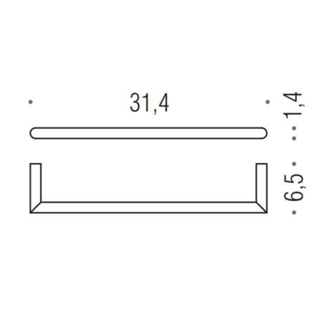 Colombo Mini Держатель полотенца 31,4*6,5cм , цвет: хром, артикул B4009.CR