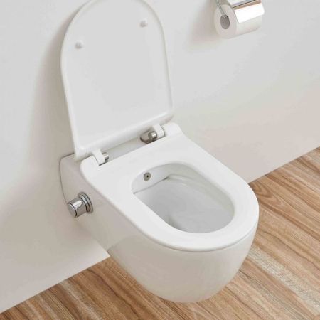 Унитаз SSWW NC2039-B подвесной со смесителем с сиденьем Микролифт