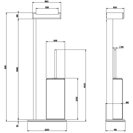 Gessi Eleganza Напольная стойка с держателем для туалетной бумаги и ершиком, цвет: хром/белый, артикул 46553#031