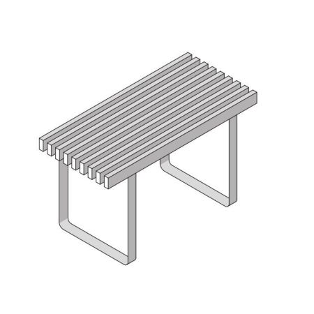 Eﬀegibi Topkapi Скамейка 75x35x Н: 44см, нержавеющая сталь/бирманский тик, артикул HA 65 10 0020