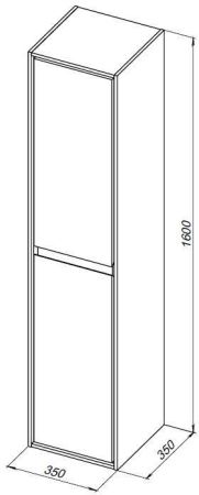 Шкаф-пенал Aquanet Милан 35 дуб светлый