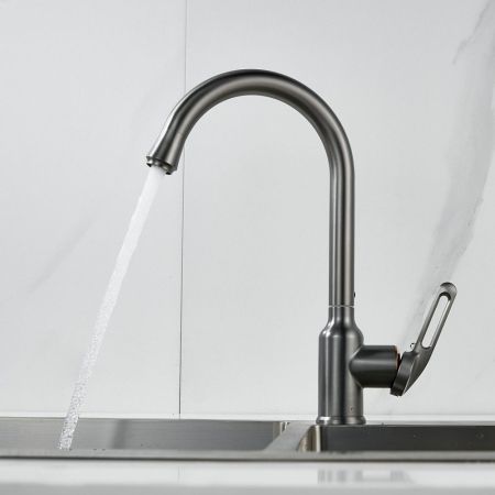 Смеситель для кухни Raffine F103T, оружейная сталь