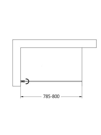 Шторка на ванну 800*1400мм., стекло 6мм, цвет профиля хром.