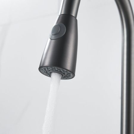 Смеситель для кухни с выдвижным изливом Raffine F213T, оружейная сталь