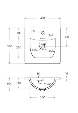 Керамическая раковина BB-8099-3-40, 410x410x150, артикул BB-8099-3-40